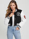 Guess Women's Short Bomber Jacket for Winter Black