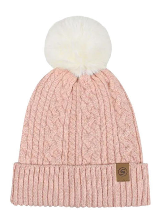 Stamion Pom Pom Beanie Beanie in Roz color