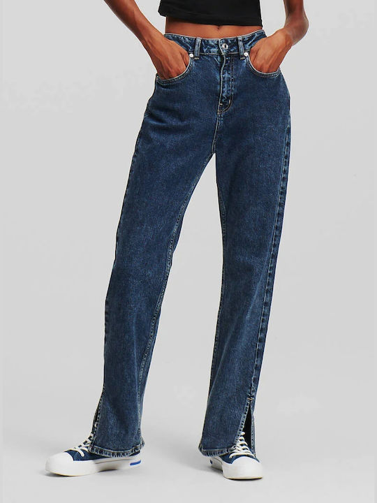 Karl Lagerfeld High Waist Women's Jean Trousers in Straight Line