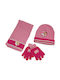 Gift-Me Kids Beanie Set with Scarf & Gloves Knitted Pink