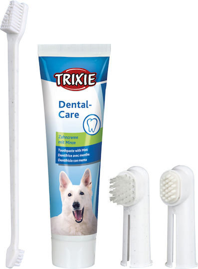 Trixie Bay Leaf Mint Dog Dental Set against Bad Breath for Large Breeds 100gr