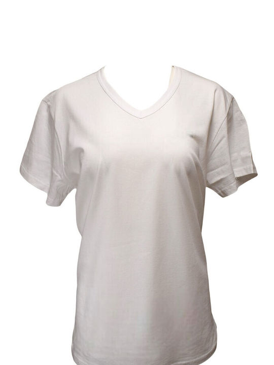 Bodymove Women's T-shirt with V Neck White