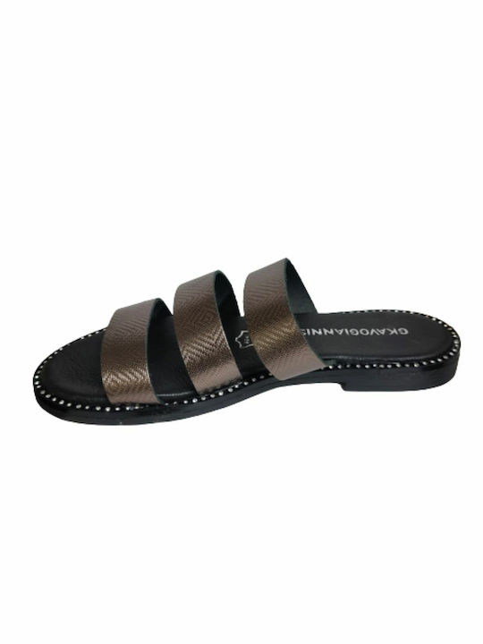 Gkavogiannis Sandals Leather Women's Sandals Gold