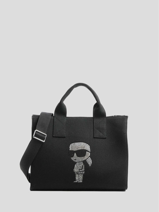 Karl Lagerfeld Ikonik 2.0 Damen Tasche Shopper Schulter Schwarz