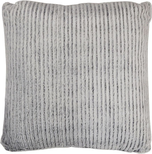 Inart Throw Pillow Striped Gray 40x40cm Inart Throw Pillow Striped Gray 40x40cm