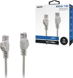 NOD 141-0218 U/UTP Cat.6 Καλώδιο Ethernet 1m Γκρι