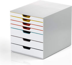 Durable Plastic Desktop Drawer 29.2x35.6x28cm White Varicolor