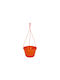 Sic Plast Kunststoff Blumentopf Orange mit Untersetzer 26x26x63cm