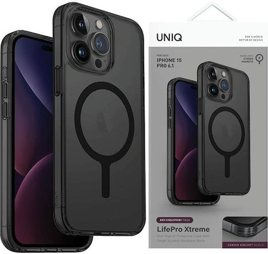 Uniq Lifepro Xtreme Umschlag Rückseite Silikon / Kunststoff Schwarz (iPhone 15 Pro Max)
