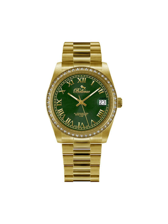 Bellevue Uhr mit Gold Metallarmband