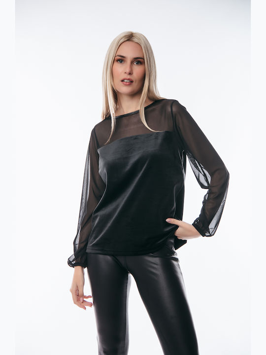 Boutique Women's Blouse Long Sleeve Black