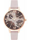 Olivia Burton Γυναικείο Ρολόι 34mm Μπαταρίας με Ροζ Δερμάτινο Λουράκι