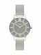Olivia Burton Γυναικείο Ρολόι 34mm Μπαταρίας με Ασημί Μεταλλικό Μπρασελέ