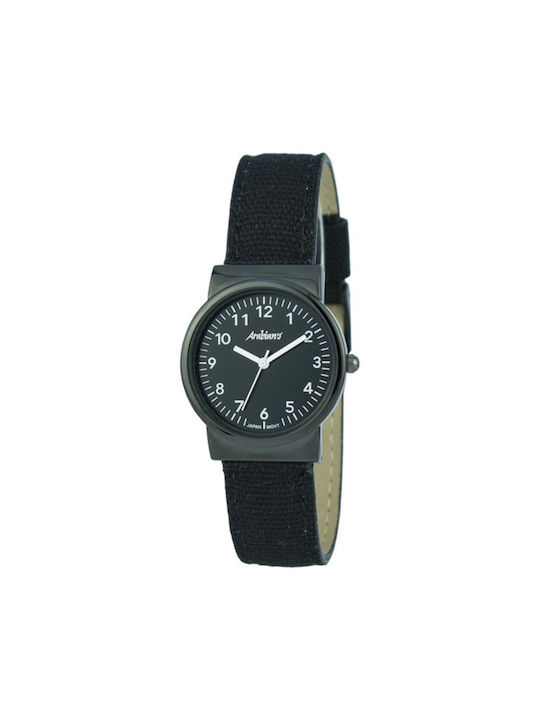 Arabians Watch with Black Leather Strap