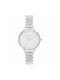 Olivia Burton Γυναικείο Ρολόι 34mm Μπαταρίας με Ασημί Μεταλλικό Μπρασελέ