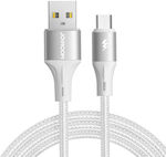 Joyroom SA25-AM3 Braided USB 2.0 to micro USB Cable Λευκό 2m (053876)