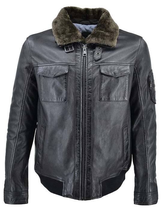 Dermatina 100 Leather Winter Jacket Coffee.