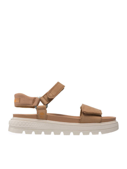 Ray City Sandal Δερμάτινα Γυναικεία Ανατομικά Σανδάλια Flatforms Ταμπά