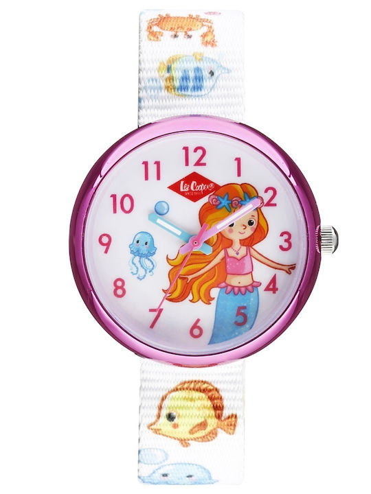 Lee Cooper Kinder-Analoguhr mit Stoffarmband Mehrfarbig