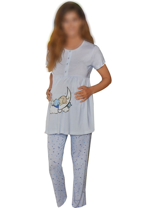 Berrak Set de pijamale Maternity Albastru deschis