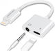QIHANG M08 Converter Lightning male to 3.5mm / Lightning female White 1pcs