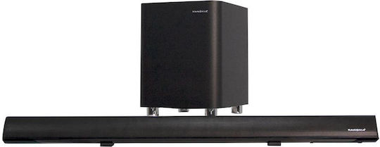 Nanoxia NXSB21CWW Саундбар 2.1 Bluetooth 120W с Безжичен Субуфер и Дистанционно Черен