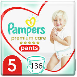 Pampers Pantaloni de scutec Premium Care Nr. 5 pentru 12-17 kgkg 136buc