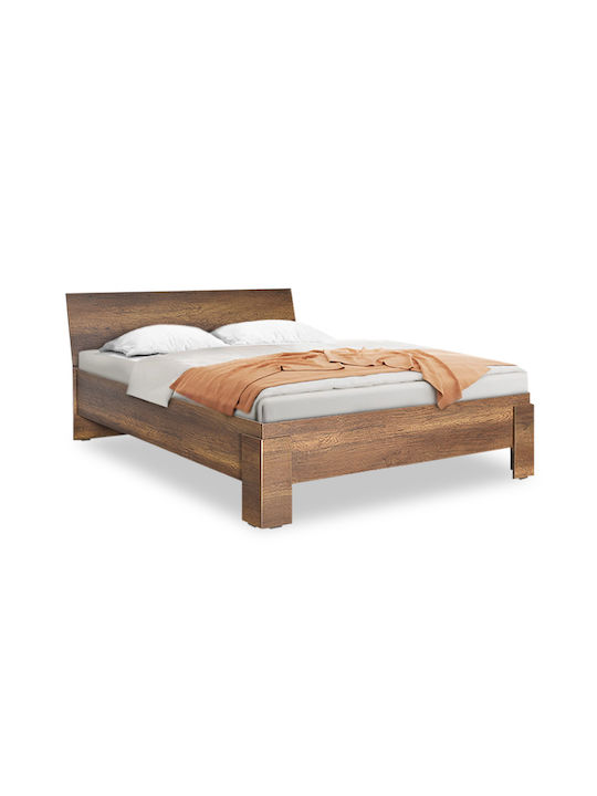 Robin Κρεβάτι Υπέρδιπλο Ξύλινο Καρυδί για Στρώμα 160x200cm