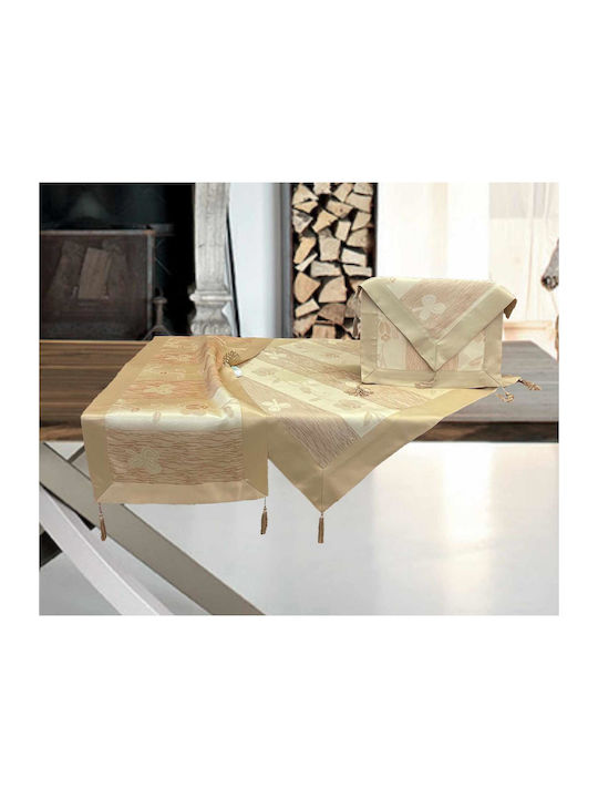 Linea Home Καρέ Τραπεζομάντηλο Σετ 4τμχ Tale Ζακάρ 40x110εκ.