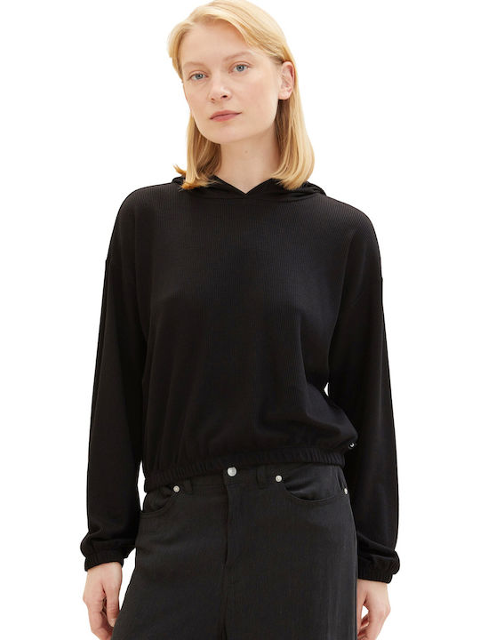 Tom Tailor Damen Bluse Langärmelig mit Kapuze B...