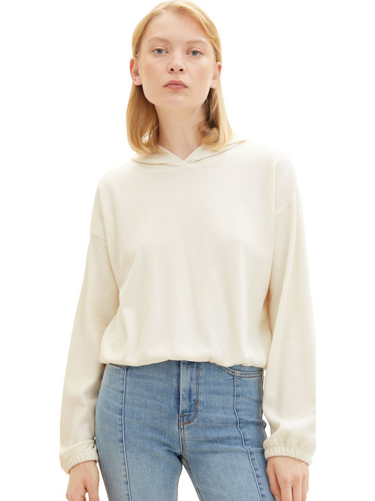 Damen Bluse Langärmelig mit Kapuze 10348/GARDENIA WHITE