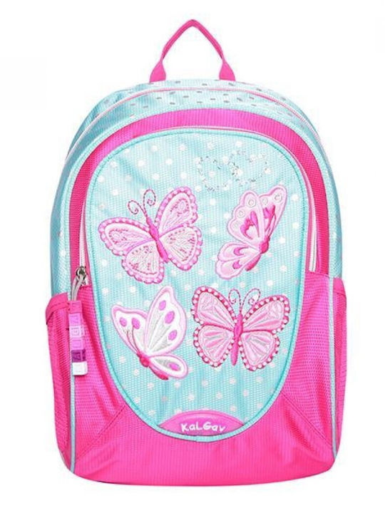 KalGav Schulranzen Rucksack Grundschule mit Flaschenhalter Fuchsie 13l 28 x 13 x 28cm