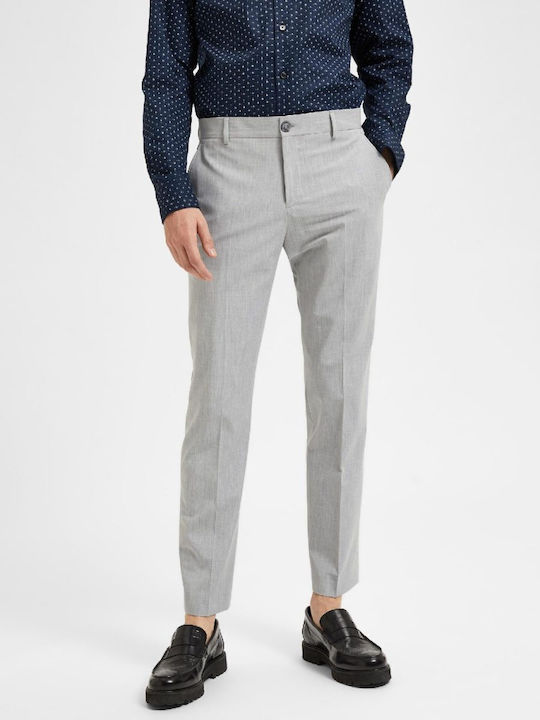 Selected Herrenhose Chino Light Grey Melange