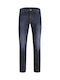 Men's Jeans Pants Elastic Navy Blue