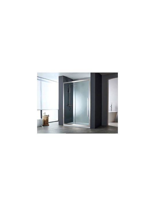 Devon Shower Screen for Shower with Sliding Door Clean Glass Inox