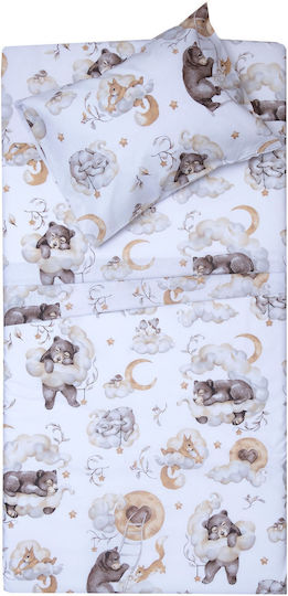 Viopros Baby Bettbezug Set mit Kissenbezug White 120x160cm.