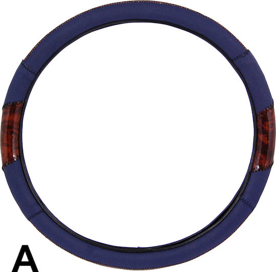 Autoline Car Steering Wheel Cover A Black with Black Stitching