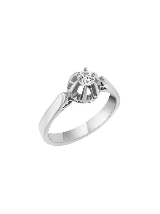 Women's Ring from White Gold 14K