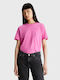 Calvin Klein Damen Sportlich T-shirt Schnell trocknend Rosa