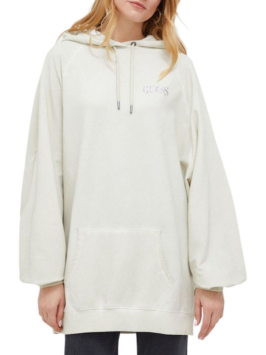 Guess Women's Long Hooded Sweatshirt Beige