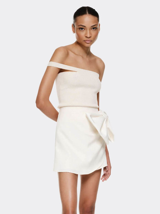 Lumina Γυναικεία Φούστα-Σορτς Πουά σε Λευκό χρώμα