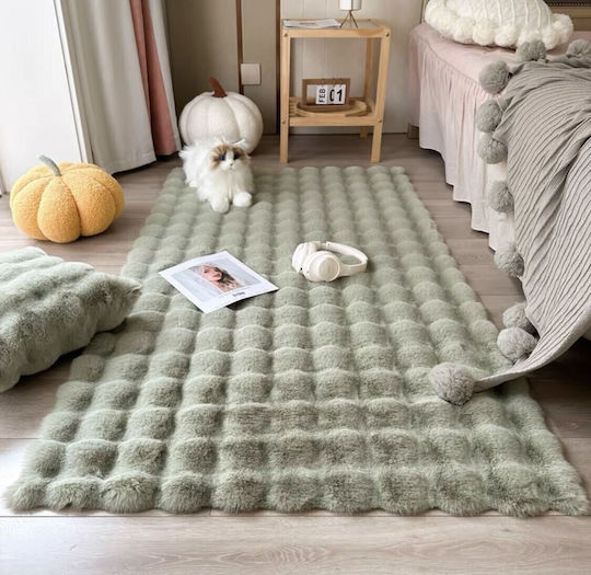 My Home Luxury Rutschfest Teppich Rechteckig Zottelig Synthetisch,Polyester/Cotton/Leather Green