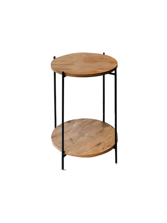 Rotund Măsuță Auxiliară Tsouki de Lemn oak-black L40xP40xH60cm.