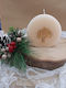 24home.gr Christmas Metallic Gold Candle 11x11cm