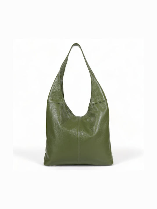 Passaggio Leather Leather Women's Bag Shopper Shoulder Green