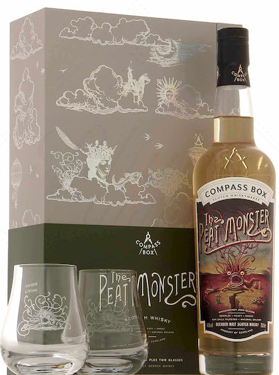 Compass Box Composition with Glasses The Peat Monster Coffret 2 Verres 700ml 02.01.5538