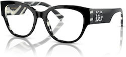 Dolce & Gabbana Acetate Eyeglass Frame Butterfly Black 3377-3372-53