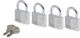 Master Lock Αλουμινένιο Λουκέτο Πέταλο με Κλειδί 40mm 4τμχ