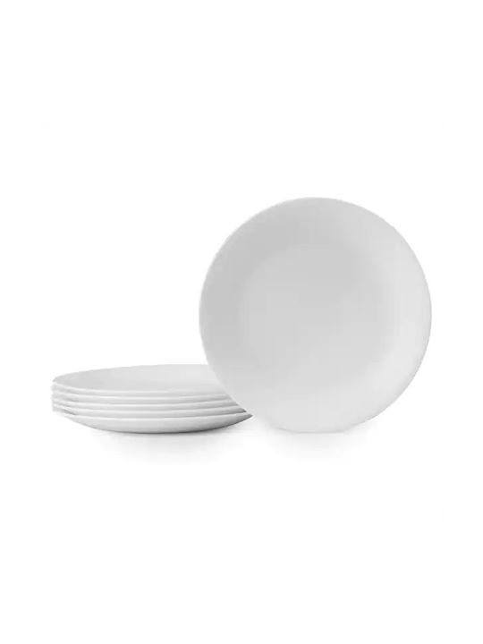 Homestyle Πιάτο Γλυκού Γυάλινο Λευκό με Διάμετρο 19cm
