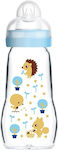 Mam Glass Bottle Feel Good Anti-Colic with Silicone Nipple for 0+, 0+ m, months Blue Hedgehog 260ml 1pcs